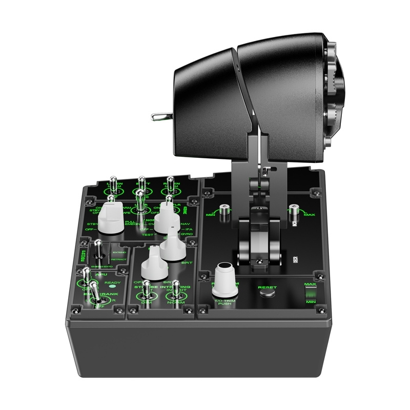 Aluminiowy uchwyt przepustnicy Moza MTP AS008 z widocznymi pokrętłami i oznaczeniami zakresu pracy