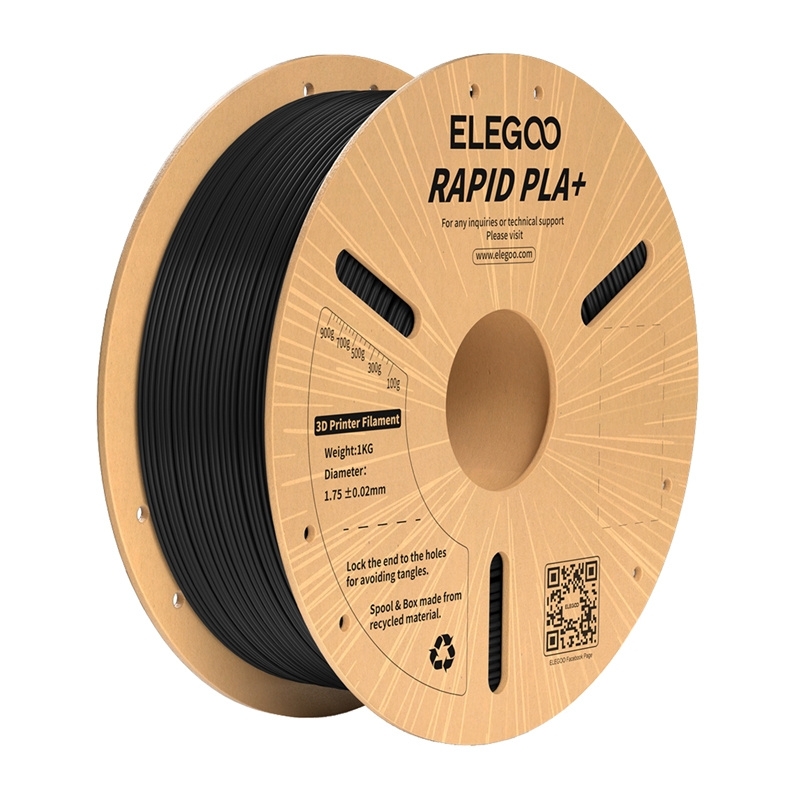 Filament Rapid PLA+ Elegoo czarny szpula 1 kg do drukarek 3D
