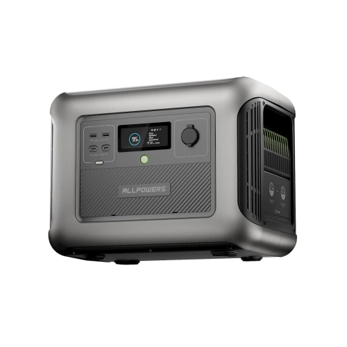 Zbliżenie na porty USB-C 200 W i USB-A 36 W w ALLPOWERS B1000