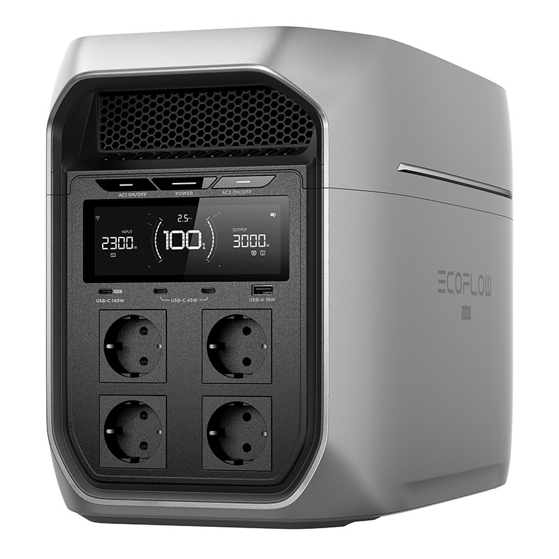 Rodzina wspólnie ogląda telewizję zasilaną przez stację EcoFlow podczas przerwy w dostawie prądu.