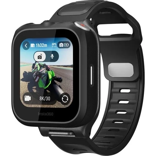 Pilot GPS Insta360 z mikrofonem do X5, X4 Air, Ace Pro 2 na pasku na nadgarstek, widok pod kątem