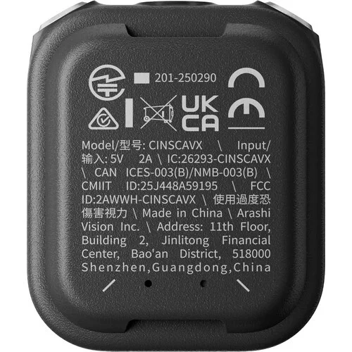 Pilot GPS Insta360 z mikrofonem do X5, X4 Air, Ace Pro 2 – tył obudowy z oznaczeniami