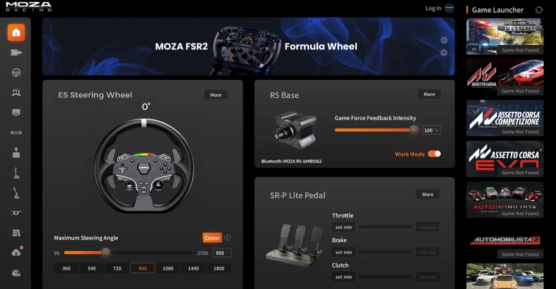 Moza baza R5 Bundle RS20 Kierownica z pedałami