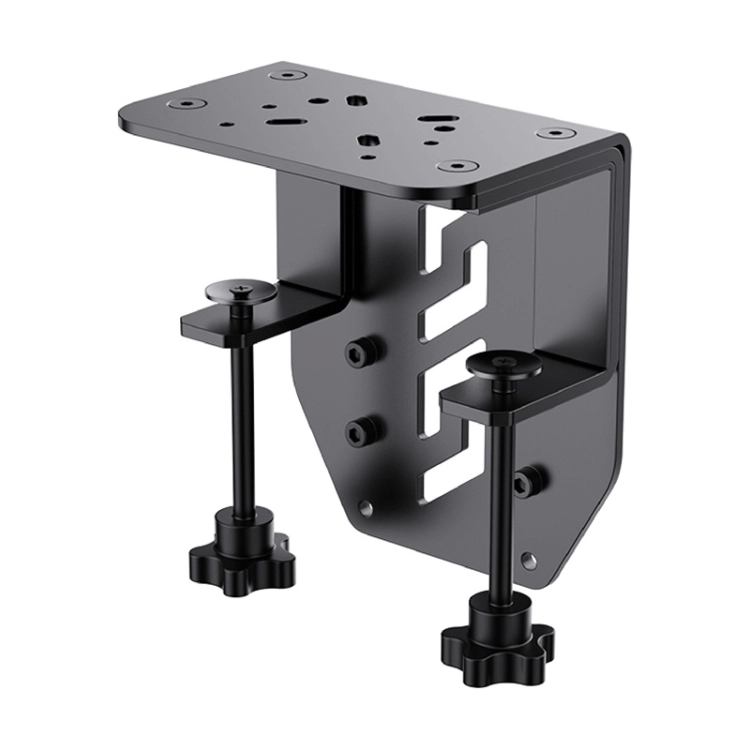 Zaciski do biurka Moza Racing AS004 umożliwiające stabilny montaż bazy kierownicy.