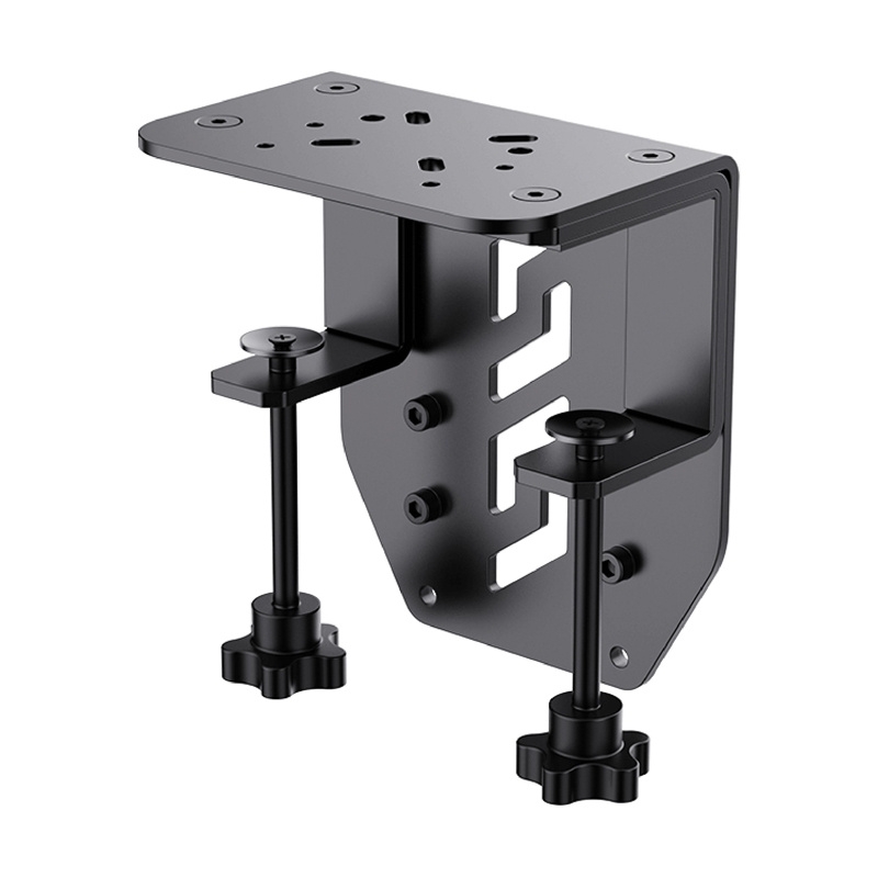 Zaciski do biurka Moza Racing AS004 umożliwiające stabilny montaż bazy kierownicy.
