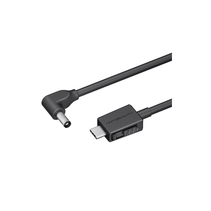 Kabel zasilający Antigravity Vision o długości 1.2m z wtyczkami USB-C i DC.