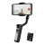 Gimbal Hohem iSteady X2 czarny ze smartfonem w poziomie i pilotem obok, widok z przodu