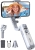 Gimbal Hohem iSteady XE szary ze smartfonem do selfie, obok złożony gimbal i akcesoria z zestawu
