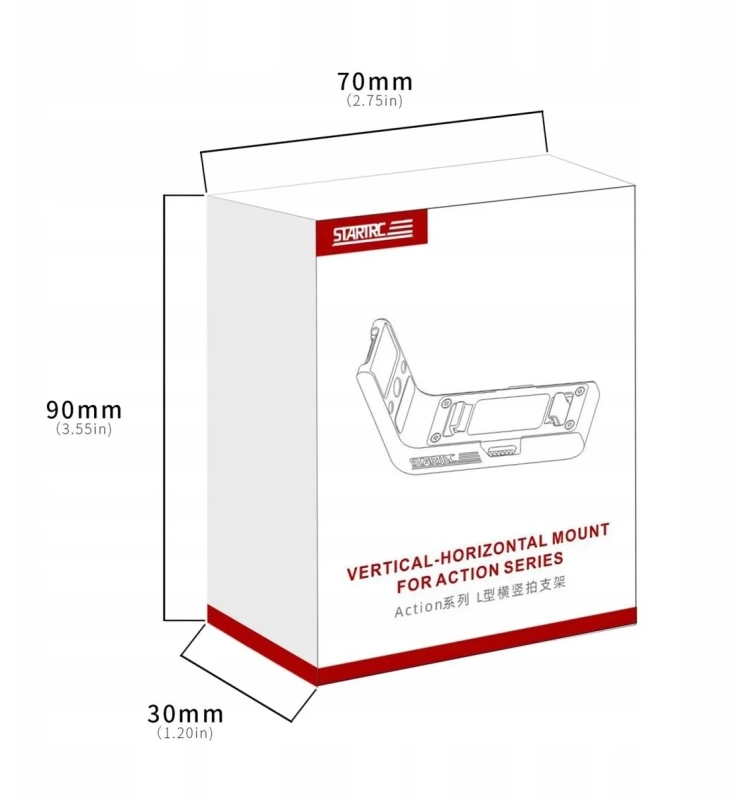 Szybkie mocowanie STARTRC L-Shape do kamery DJI Osmo Action 5 Pro / 4 / 3