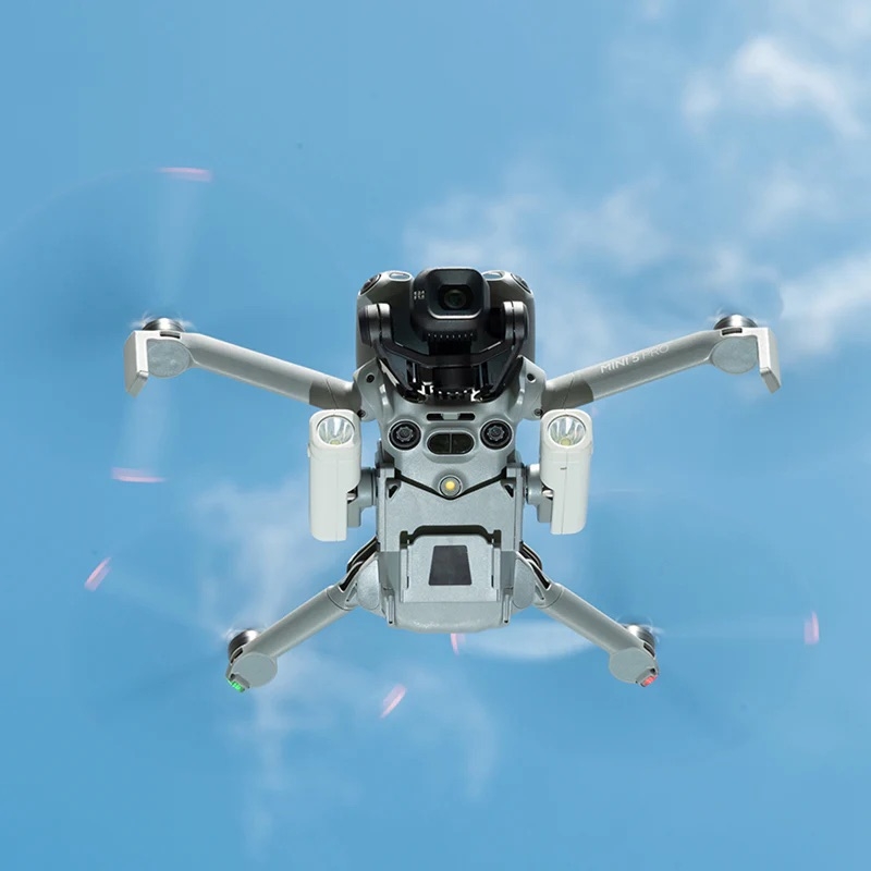 Dwa regulowane reflektory LED z możliwością obrotu o 360 stopni dla drona Mini 5 Pro.