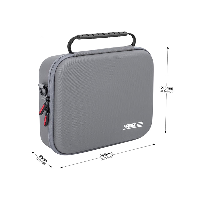 Kompaktowa walizka podróżna o wymiarach 245x215x80 mm.