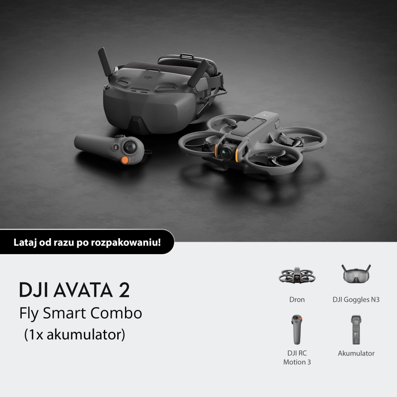 Dron DJI Avata 2 Fly Smart Combo (jedna bateria) flystore_pl