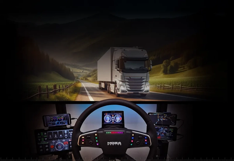 Moza Racing RS071 (Zestaw) Baza R5 kierownica TSW pedały SRP-Lite TRUCK PC