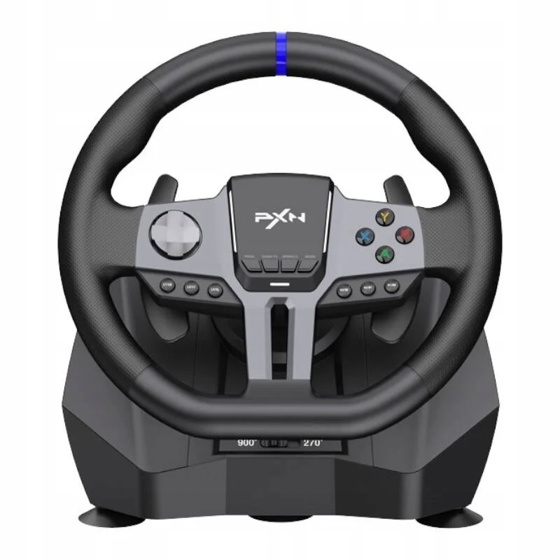 PXN V9 Gen2 — kierownica 270°/900°, enkoder 16-bit, pedały Hall, skrzynia 6+R, RGB (PC/PS4/Xbox/Switch)