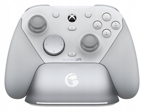 Pad GameSir G7 Pro w kolorze białym z podświetleniem RGB i magnetycznym frontem.