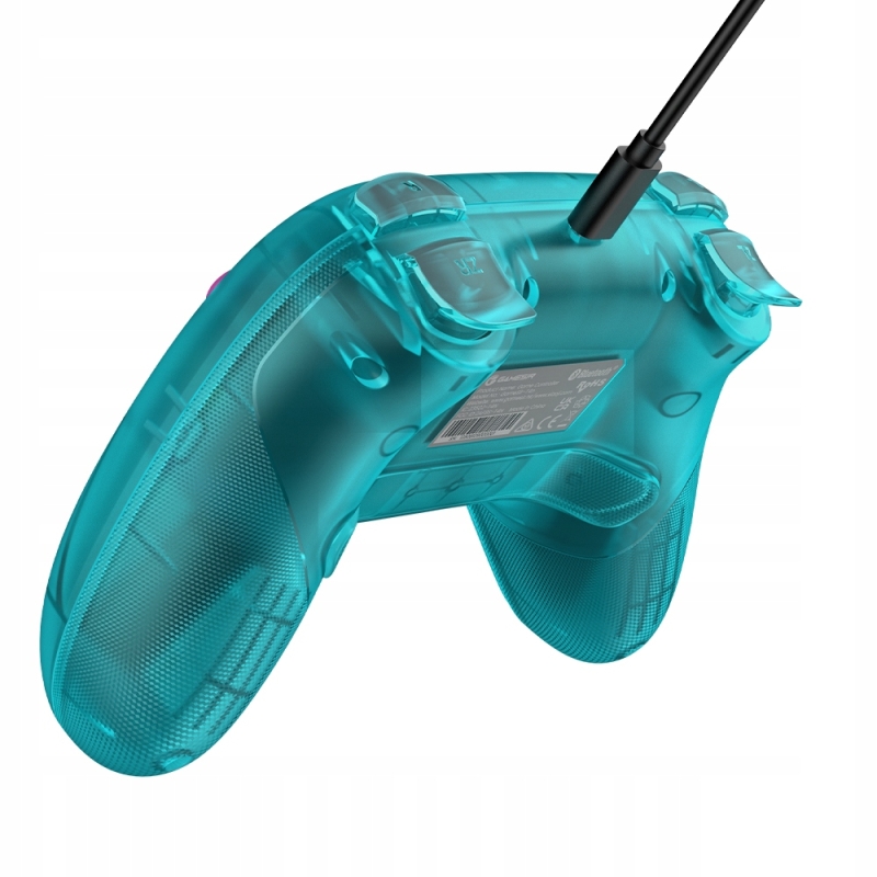 Turkusowy bezprzewodowy pad GameSir Nova HD Rumble do komputera PC i Nintendo Switch.