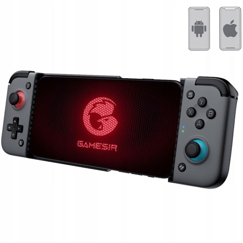 Zestaw akcesoriów GameSir X2 z twardym etui, kablem do ładowania i nakładkami na analogi.