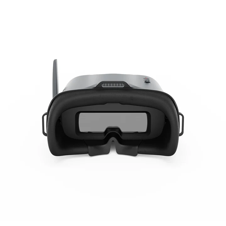 Informacja o statusie nagrywania wideo na ekranie analogowych gogli VR04 z modułem DVR.