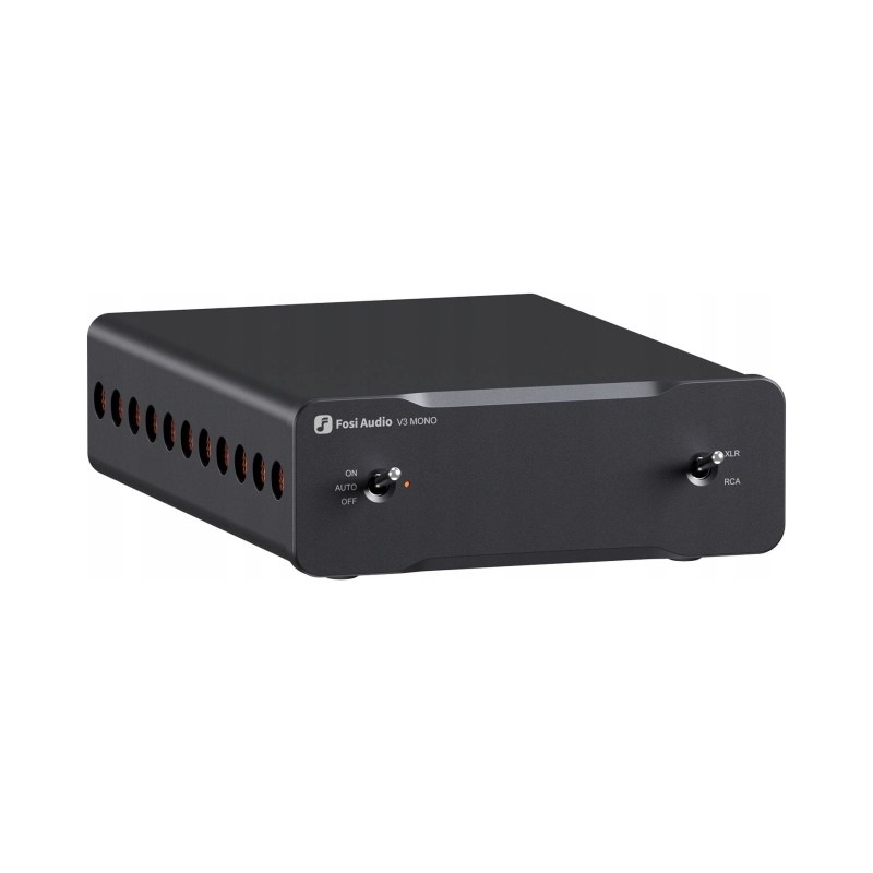 Tylny panel Fosi Audio V3 Mono zawierający terminale głośnikowe oraz wejścia RCA i XLR.