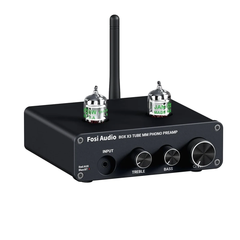 Przedwzmacniacz gramofonowy Fosi Audio BOX X3 z lampami próżniowymi.