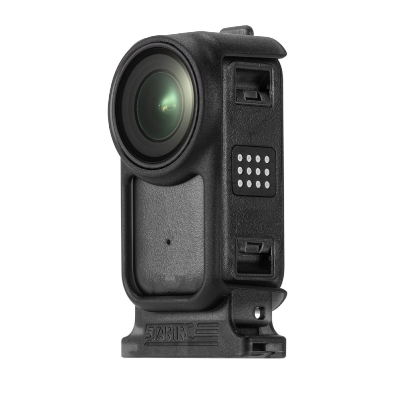 Ramka ochronna zamocowana na kamerze DJI Nano chroniąca jej mechaniczny stabilizator i obiektyw.