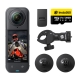 Zestaw Insta360 X5 Motorcycle Bundle – kamera, uchwyt na kierownicę, podstawy i karta 128 GB