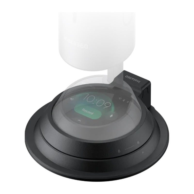 Dolny, zintegrowany wyświetlacz dotykowy Insta360 Wave podczas pauzowania lokalnego nagrania.