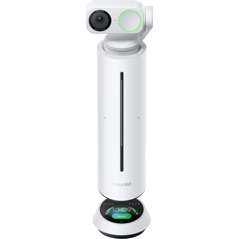 Kabel USB-C podłączony jako zasilanie i przesył danych do sprzętu Insta360 podpiętego do laptopa.