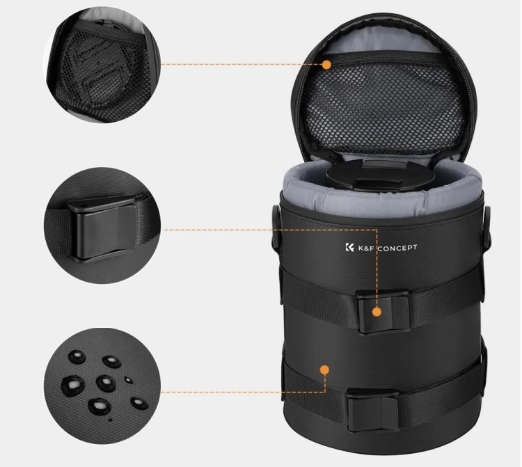 Wodoodporny pokrowiec na obiektywy K&F Concept XL z paskiem