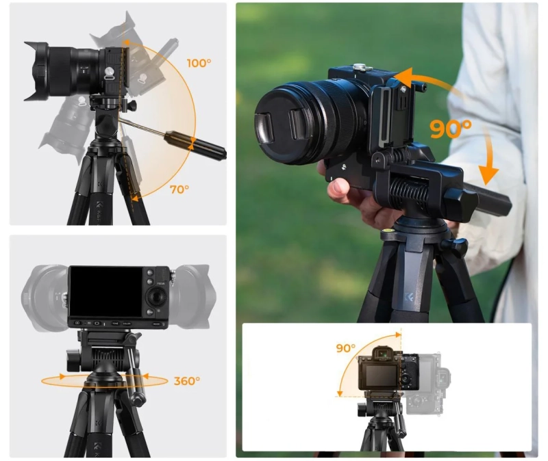 Statyw fotograficzny 75" K&F Concept lekki do aparatu telefonu z pilotem BT