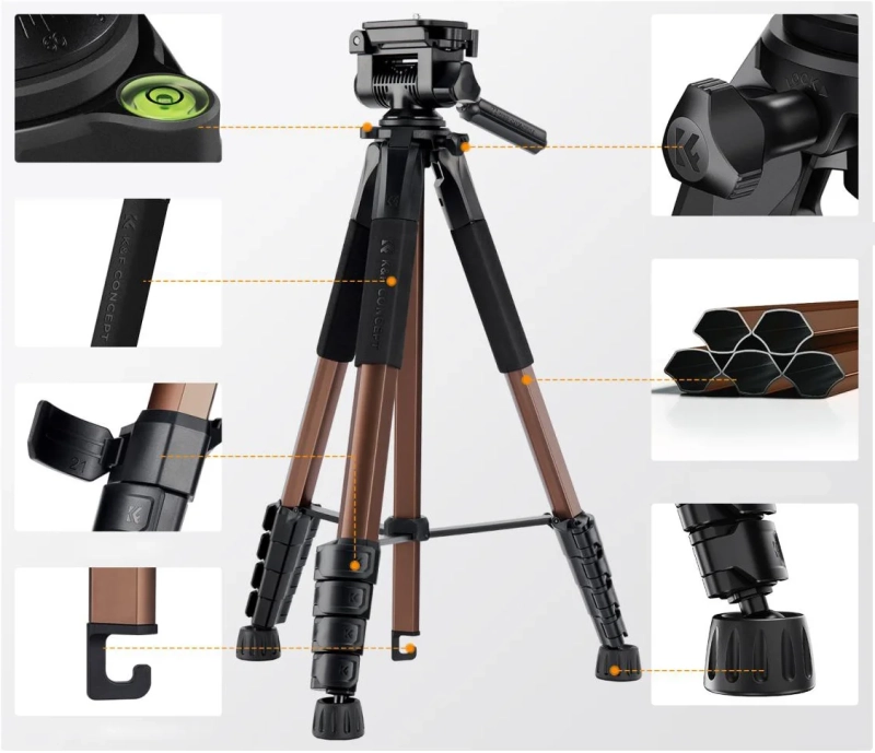 Statyw fotograficzny 75" K&F Concept lekki do aparatu telefonu z pilotem BT