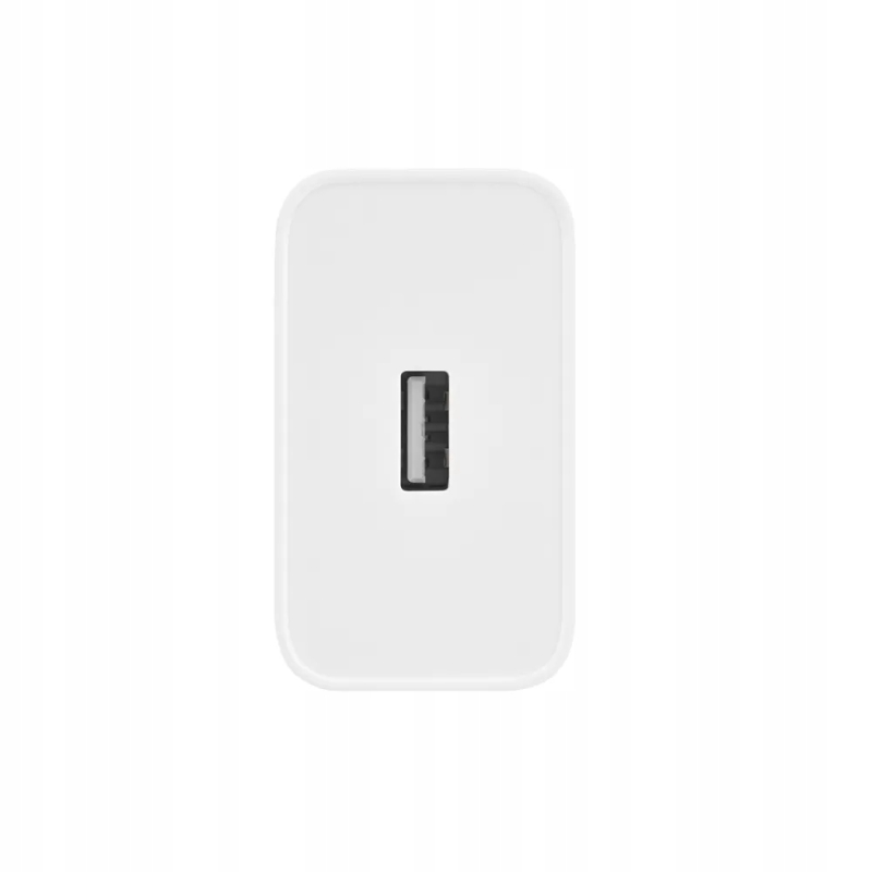 Biała ładowarka sieciowa Realme 120W SuperVOOC zaprezentowana na jasnym, neutralnym tle.