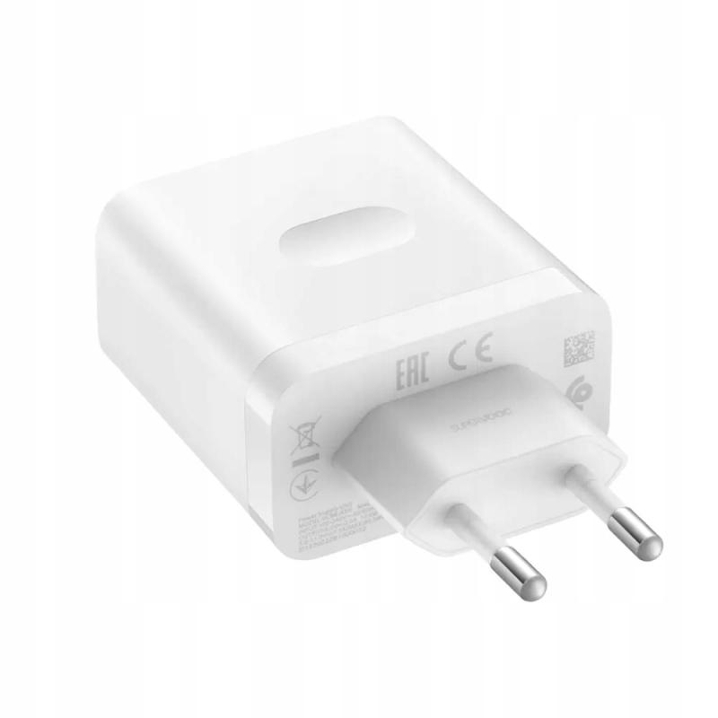 Oryginalna biała ładowarka Realme o mocy 80W wspierająca ładowanie SuperVOOC.