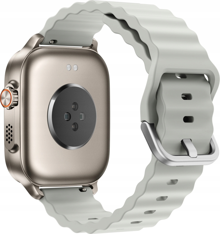 Smartwatch Realme Watch 5 w srebrnej kopercie wyposażony w wyraźny ekran AMOLED.