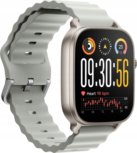 Zbliżenie na błyszczącą, aluminiową koronkę funkcyjną na boku zegarka Realme Watch 5.