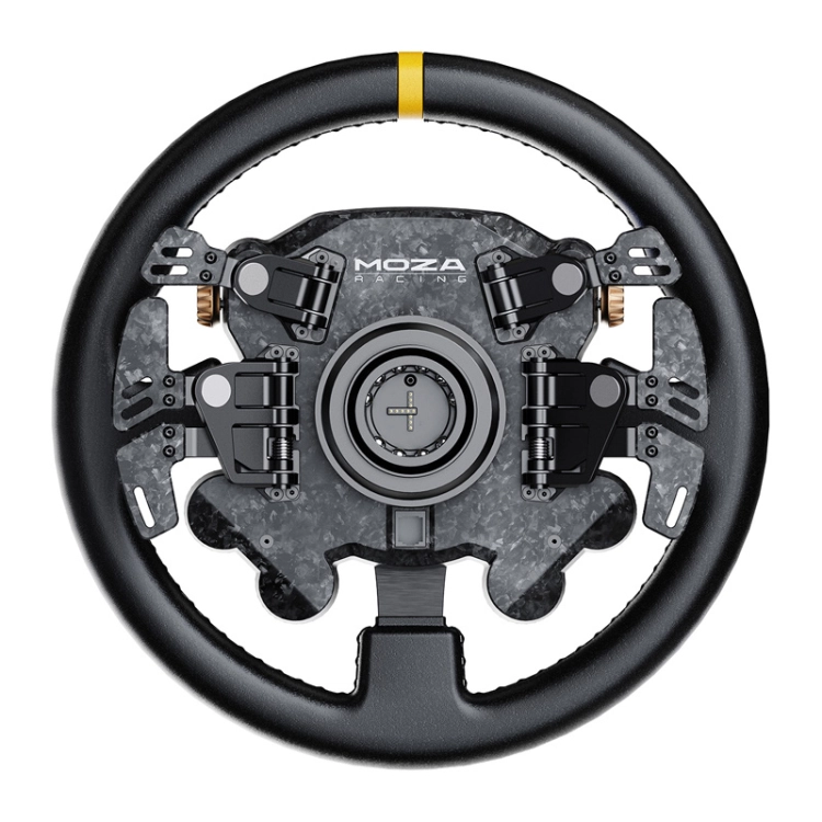Kierownica sim-racingowa Moza Racing CS Pro o średnicy 325 mm z wbudowanym ekranem telemetrycznym HD 2.99 cala.