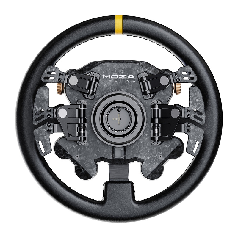 Kierownica sim-racingowa Moza Racing CS Pro o średnicy 325 mm z wbudowanym ekranem telemetrycznym HD 2.99 cala.