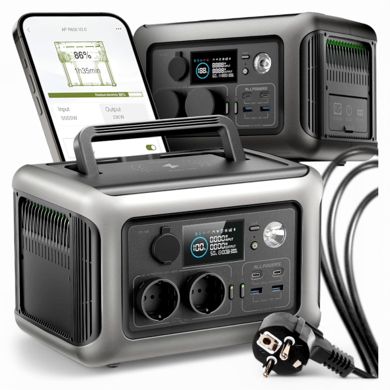 Przenośna stacja zasilania AllPowers R600, zasilacz awaryjny UPS 299Wh 600W.png