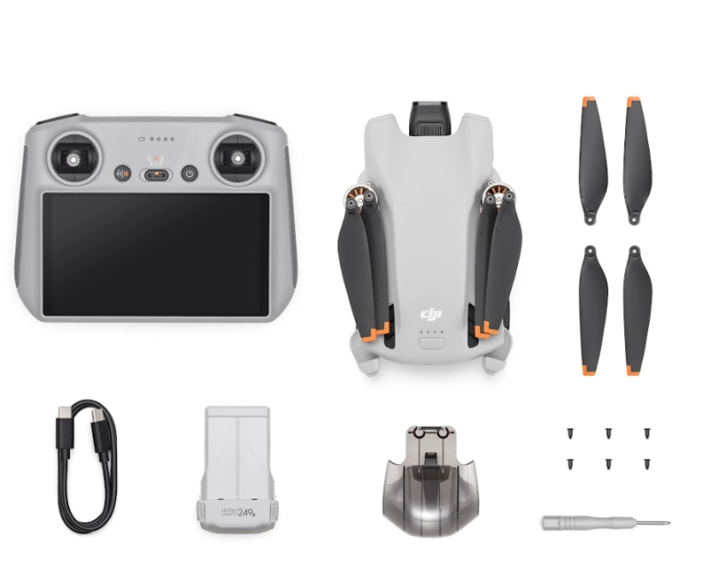 Dron DJI Mini 3 z kontrolerem RC zawartość zestawu