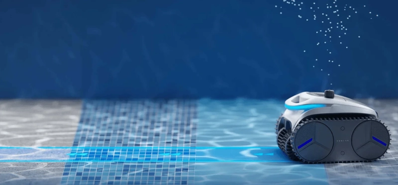 Robot do basenu Bublue BuHybrid L6 gotowy do pracy na głębokości do 3 metrów
