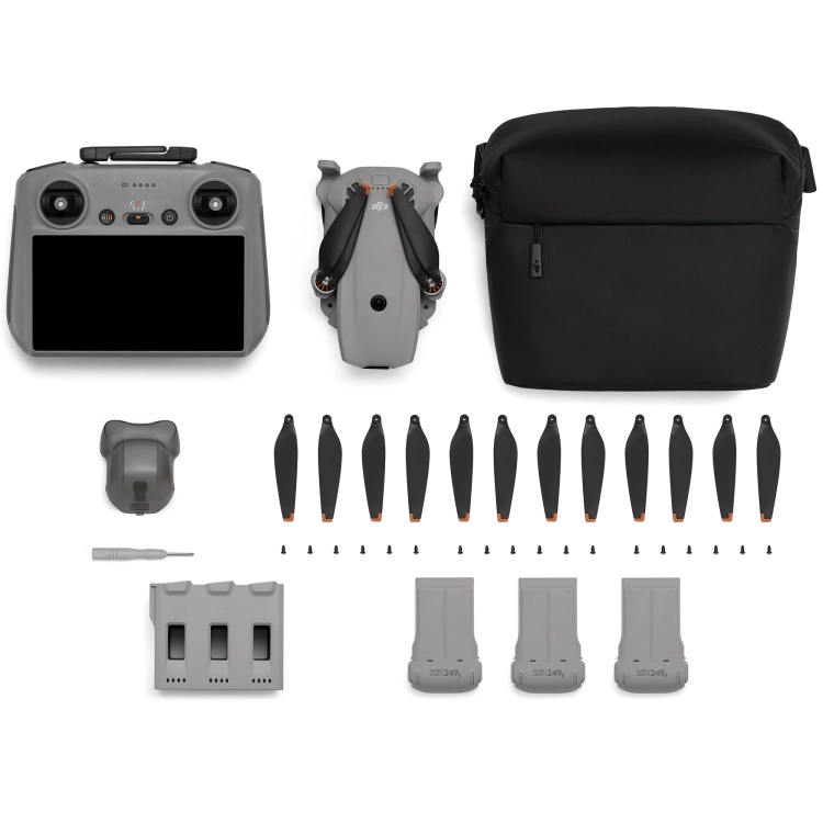 Zawartość zestawu DJI Lito X1 Fly More Combo (DJI RC 2) na białym tle