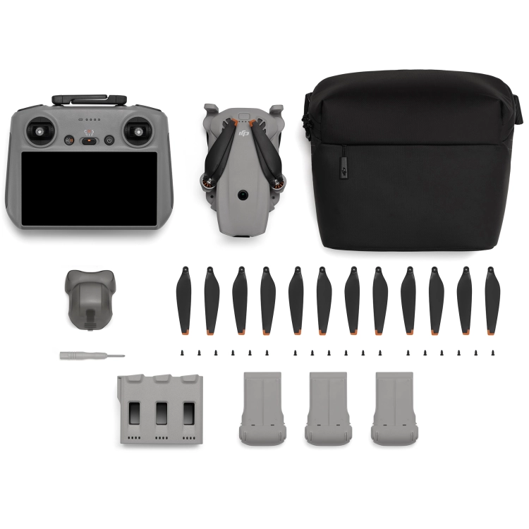 Zawartość zestawu DJI Lito X1 Fly More Combo Plus (DJI RC 2) na białym tle