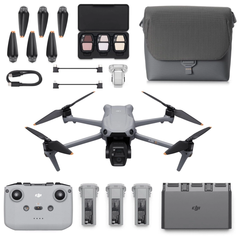 Dron DJI Air 3S Fly More Combo z kontrolerem DJI RC-N3 zestaw FMC