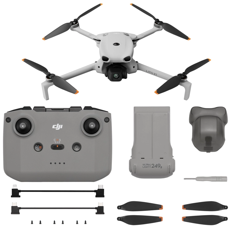 Zestaw DJI Lito X1 z aparaturą RC-N3, akumulatorem, osłoną gimbala i śmigłami