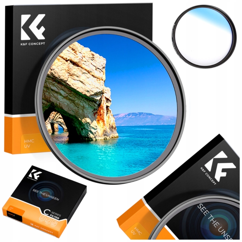 Ochronny filtr ultrafioletowy UV K&F Concept na gwint o średnicy 58 mm.
