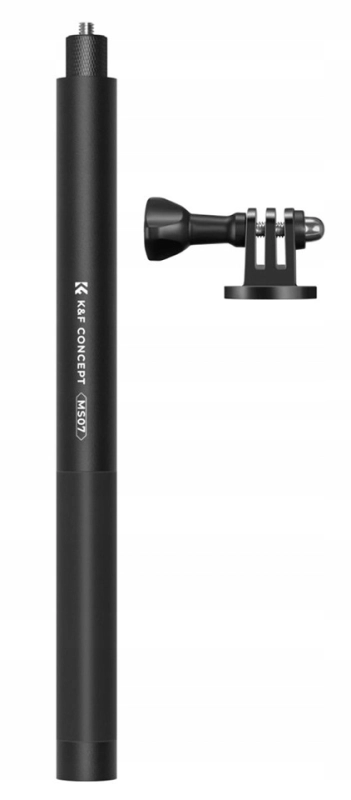 Monopod fotograficzny ze zintegrowanym gwintem męskim 1/4 cala i zdejmowanym adapterem systemu GoPro.