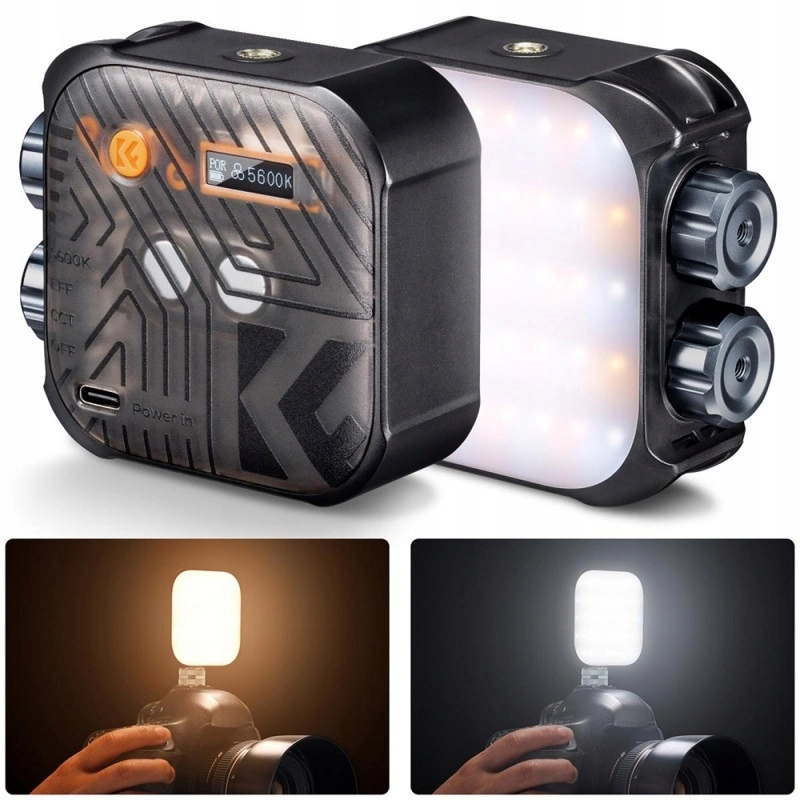 Symulacja oświetlenia lampy K&F Concept w 15 kreatywnych trybach efektów specjalnych do wideo.