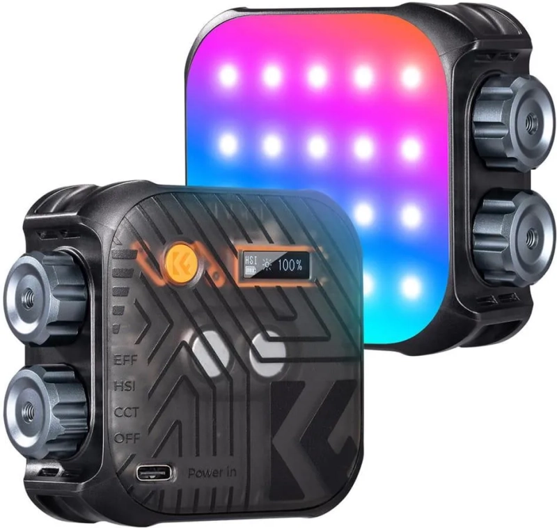 Przenośna lampa LED RGB K&F Concept KF34.036 z wbudowanym akumulatorem 2000 mAh do fotografii i wideo.