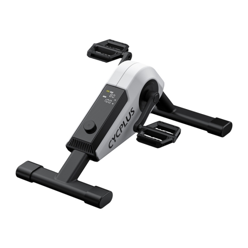 Mini rower rehabilitacyjny Cycplus DC1 stojący na drewnianej podłodze w domowym zaciszu.