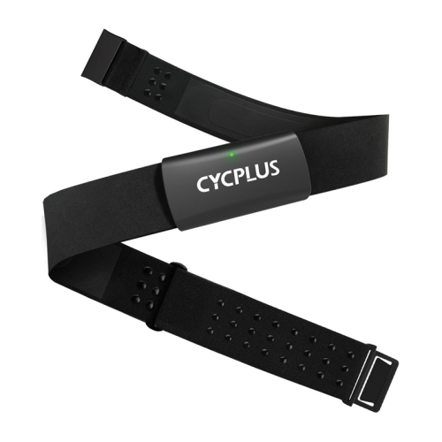 Kobieta w stroju sportowym z pasem piersiowym Cycplus H2 do precyzyjnego pomiaru tętna.
